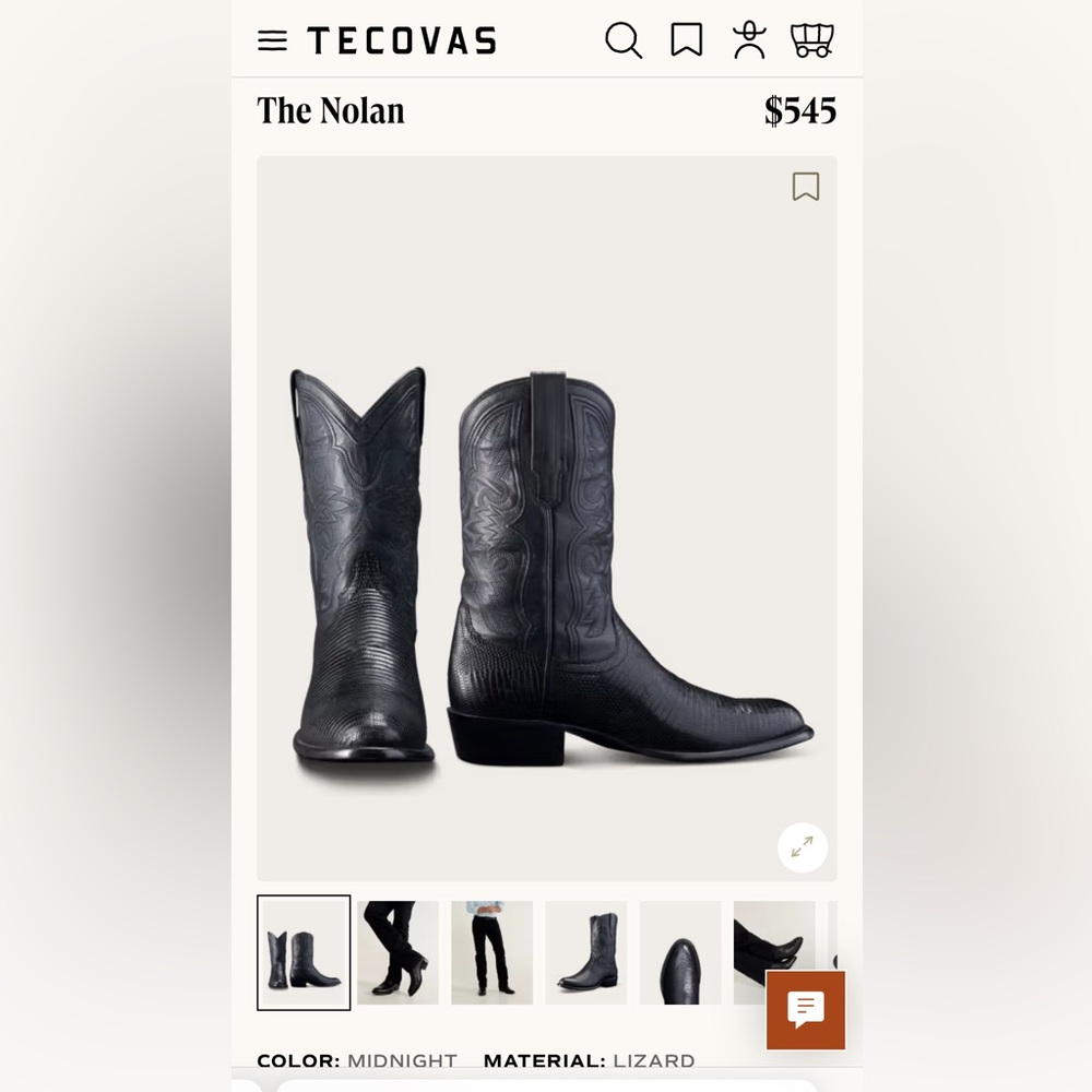 Tecovas Black Lizard Nolan Cowboy Boots